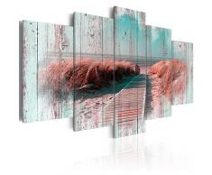 murando - Bilder 200x100 cm - Vlies Leinwandbild - 5 Teilig - Kunstdruck - Modern - Wandbilder XXL - Wanddekoration - Design - Wand Bild - Holz Strand Landschaft Natur Meer c-C-0029-b-p