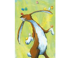 Postkarte A6 • 37003 Ei-Jongleur von Inkognito • Künstler: Angela Holzmann • Ostern
