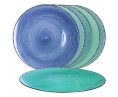 MamboCat 6-TLG. Set Platzteller Blue Baita - Curacao I 6 versch. Blautöne I Tisch-Set, Untersetzer, Platte, Unterlage I Deko-Accessoire