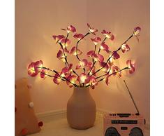 Nachtlicht, 73 cm, künstliche Blumen, LED-Lichterkette, künstliche Blumen, Zweig, Weihnachtsgirlande für Hochzeit, Valentinstag, Event, Party, Dekoration