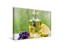 Calvendo Premium Textil-Leinwand 45 cm x 30 cm quer, Duftendes Lavendel-Zitronenöl | Wandbild, Bild auf Keilrahmen, Fertigbild auf echter Leinwand, Leinwanddruck: Gesunde Küche Lifestyle Lifestyle