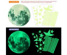 Konsait Leuchtsticker Wandtattoo, 435pcs Leuchtsterne Punkten und Mond Wandsticker Wandaufkleber DIY für Schlafzimmer Jungen Mädchen Kinderzimmer