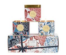 La Jolíe Muse Duftkerzen 3er Set- Jasmin Zitrone Melone Apfel, natürliches Wachs Kerzen 110g 30 Std jeweils