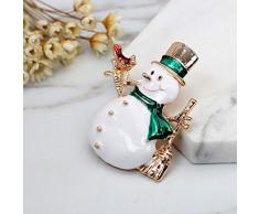 SUPVOX Weihnachts Strass Broschen Set 4 Stücke (Tannenbaum Glocke Stiefel Schneemann)