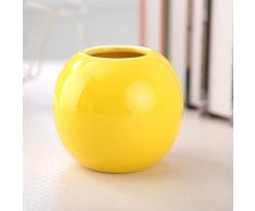 VHJ Keramik-Vase, Kugel, Bastelzubehör, Heimdekoration, Tischdekoration gelb