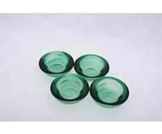Teelichthalter Glas grün 4er Pack