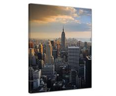 Wandbild - New York City II - Bild auf Leinwand - 50x70 cm 1 teilig - Leinwandbilder - Städte & Kulturen - Amerika - Stadtansicht von New York - Luftaufnahme von Manhattan