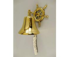 GR Maritime Schiffsglocke Messing Steuerrad Schiff Haus Klingel Wandglocke Glocke Deko