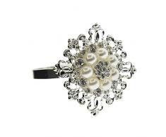 12x Beige Perle Serviettenring Serviettenhalter Hochzeitsdeko