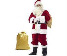 Ahititi Weihnachtsmann Kostüm Deluxe, Nikolauskostüm Santa Claus-Erwachsenenkostüm 10-Teilig L
