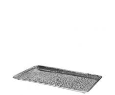 Broste Kerzenschale Crocodile Aluminium silber rechteckig 36cm