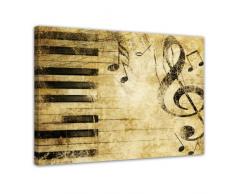Kunstdruck - Grunge Musik - Bild auf Leinwand - 80 x 60 cm 1 teilig - Leinwandbilder - Bilder als Leinwanddruck - Urban & Graphic - stilvolle Komposition mit Musikelementen