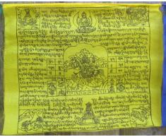 BUDDHAFIGUREN/Billy Held Buddhistische Gebetsfahnen 8,25 m Länge, 25 Blatt - jede Fahne hat eine GröÃe von 34X34 cm, Buddha Dekoration