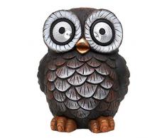 Dekofigur Eule mit Solaraugen Dekoeule Solarfigur 34 cm groß Gartenfigur mit Solarfunktion Eule Eulenfigur