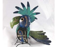 Trendshop-online Kakadu Papagei Dekofigur aus Metall Tukan Gartenfigur Garten Skulptur Deko Lustig Draußen Kantenhocker