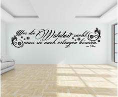 Wandtattoo Spruch Wahrheit Wandsticker Zitate Zitat Weisheit aus China 5D386, Farbe:Dunkelgrün Matt;Breite vom Motiv:140cm