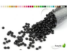 Creativery ca.100g Beutel Tautropfen ca. Ø 7 mm Raindrops Kristalltau Deko Streudeko Granulat Dekogranulat transparent (schwarz 030)