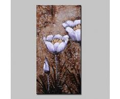 Handgemaltes Ölgemälde Auf Leinwand,Vintage White Blumen, Zeitgenössischen Schönen Retro Landschaftsmalerei, Geeignet Für Moderne Wohnzimmer Home Esszimmer Schlafzimmer Hotel Cafe Wall Art Dekora