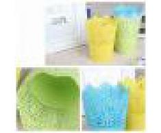 LOVIVER Metall Ausgeschnitten Pflanzenvase Topf Stift Make Up Pinselhalter Schreibtisch Ordentlich Organizer YLW