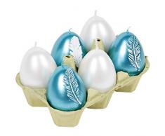 holzalbum 6 Stück Eier Kerzen zu Ostern Metallic Farben Osterkerzen Wachs Ostereier