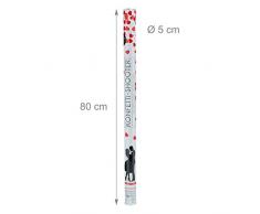 Relaxdays 10 x Party Popper 80 cm rote Herzen im Konfettikanonen Set, Konfetti Bombe für Hochzeit und Geburtstag, Konfetti Shooter 6-8 m Effekthöhe, rot metallic