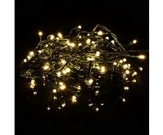 Nipach GmbH 40 LED Lichterkette warm weiß für Aussen grünes Kabel Trafo Timer 13,9 Meter Weihnachtsbeleuchtung Weihnachtsdeko Partydeko Partylichter