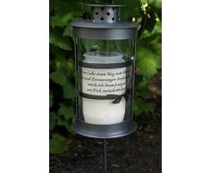 Metall Grablaterne rund inklusiv Grablicht und Trauerspruch, Wenn Liebe einen Weg zum Himmel fände...