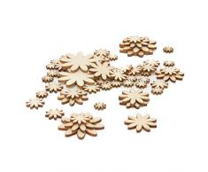 Oblique Unique® 60 Holz Blumen Holzdeko Tischdeko Streudeko Dekoration für Ostern Geburtstag JGA Hochzeit Feier Party Deko Basteln Echtholz