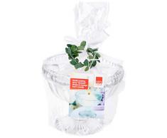 ArtiCasa rosenkerze im Glaskelch 9,5x8 cm weiß/transparent