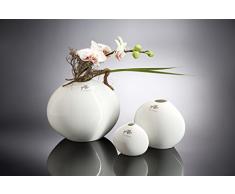 Porzellanvase Stone weiß rund 7,5 cm hoch Ø 9,0 x 6,0 cm von Sandra Rich