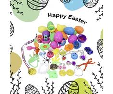 Ostereier 30 Stück Osterkugeln Bemalt Eierschale Spielzeug Puzzle Kleines Spielzeug Set Ornamente Dekorationen Spaß