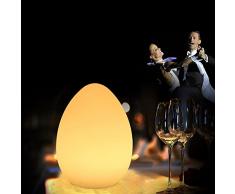 Mr.Go 28cm LED Ei Licht Dimmbar Nachttischlampe mit Fernbedienung, Wiederaufladbar Batterie Ei-Nachtlicht Tischlampe für Kinderzimmer mit 16 RGB Farben und 4 Farbwechsel Modi