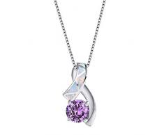 Yazilind Geometrische Luftschlangen weiß Opal Anhänger Halskette Platin Kette Schmuck Geschenk für Frauen Freundin Frau Tochter