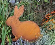 Bornhöft Osterhase Edelrost Dekofigur für Ostern und Frühling Hase Osterhase Edelrost rostige Gartendekoration Gartenstecker