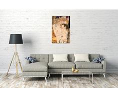 Leinwandbild: Gustav Klimt - Die drei Lebensalter einer Frau (1905) - Format 120x80 cm - Leinwand auf Keilrahmen gespannt und fertig zum Aufhängen - hochwertiger Leinwanddruck aus deutscher Produktion - Wandbild, Kunstdruck, Leinwand-Bilder