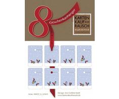 8 lustige Weihnachts Geschenkanhänger | Geschenkkärtchen zu Weihnachten mit fröhlichen Wichteln für tolle Geschenke zum beschriften | für...