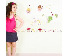 Wandkings Feen Welt Wandsticker Set, 37 Aufkleber, 2 DIN A4 Bögen, Gesamtfläche 60 x 20 cm