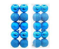 AMUSTER Weihnachten Deko 10Pcs Weihnachtskugeln Baumschmuck Weihnachtsbaum Anhänger modisch Glänzend Weihnachtskugeln Winter Verschiedene Farben (One size, Hellblau)