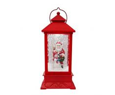 TUP Led Weihnachtsmusik-Tabellen-Licht-Schnee-Kugel Musical Laterne Schreibtischlampe für Nacht Wohnzimmer Heim Innenweihnachtsdekoration Batteriebetriebene Weihnachtslicht-Geschenk,Rot