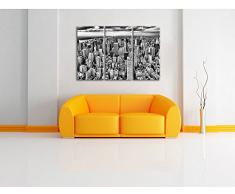 Monocrome, New York Skyline black and white 3-Teiler Leinwandbild 120x80 Bild auf Leinwand, XXL riesige Bilder fertig gerahmt mit Keilrahmen, Kunstdruck auf Wandbild mit Rahmen, gänstiger als Gemälde oder Ölbild, kein Poster oder Plakat