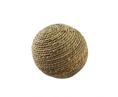 Depory 1 x Rattan-Ball mit Strohball für Kaninchen, Katzen, Hamster, Totoro, Papageien, kleine Tiere, Spielzeug