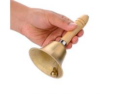 Holz Handglocke, 8cm Multifunktionshandklingel mit Holzgriff für der Kind Bildung Ausgangsdekoration