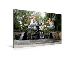 Calvendo Premium Textil-Leinwand 120 cm x 80 cm quer, Shaolin Kung Fu | Wandbild, Bild auf Keilrahmen, Fertigbild auf echter Leinwand, Leinwanddruck: China - Shaolin Tempel Sport Sport