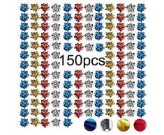 BETOY Bunt Geschenkschleifen 150er Set, Selbstklebend, Metallische Geschenkbänder für Weihnachtsdeko, Weinflaschen Geschenkverpackung, Hochzeit und Geburtstag