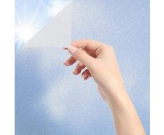 Haberi Fensterfolie selbsthaftend Blickdicht Fenster Milchglasfolie Sichtschutzfolie Anti-UV mit statischer Haftung - Milchglasfolie Statische Fensterfolien Für Zuhause Badzimmer oder Büro(90 x 200cm)