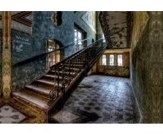 Calvendo Premium Textil-Leinwand 45 cm x 30 cm quer, Lost Place - Treppe | Wandbild, Bild auf Keilrahmen, Fertigbild auf echter Leinwand, Leinwanddruck: verlassenen Sanatorium Kunst Kunst
