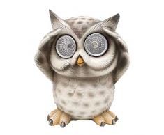 Eule mit Solar-Augen Dekoeule Solarfigur 10 cm groß Gartenfigur mit Solarfunktion