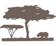 INDIGOS 4052166116534 Wandtattoo w553 Afrika / Steppe Wandaufkleber, 96 x 61 cm, braun