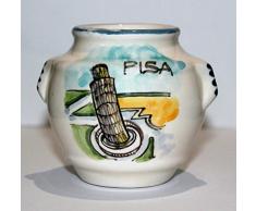 Pisa-Handgefertigte Diisa Keramikvase, Größe cm 7x7 cm. Hergestellt in Italien, Toskana, Lucca. Erstellt von Davide Pacini.