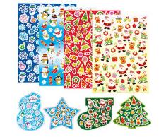 Baker Ross Weihnachts-Aufkleber Sparpackung für Kunsthandwerk und Kunstprojekte für Kinder, Karten, Geschenkanhänger, Partytüten und Dekorationen (280 Stück)